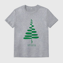 Футболка хлопковая мужская Ёлка стилизованная, цвет: меланж