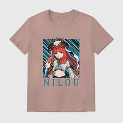 Футболка хлопковая мужская Танцовщица Нилу, цвет: пыльно-розовый