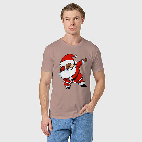 Мужская футболка Santa dabbing dance / Пыльно-розовый – фото 3