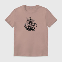 Футболка хлопковая мужская Георгий Победоносец Герб Москвы, цвет: пыльно-розовый
