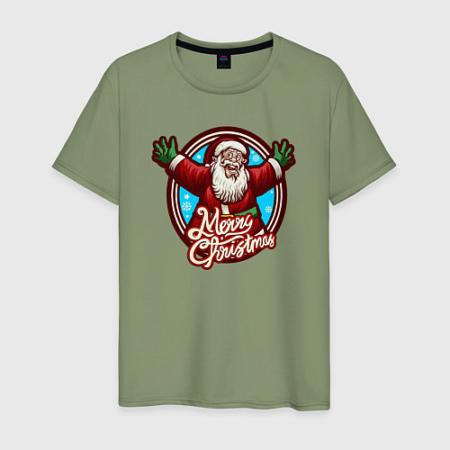 Мужская футболка Радостный Санта / Авокадо – фото 1