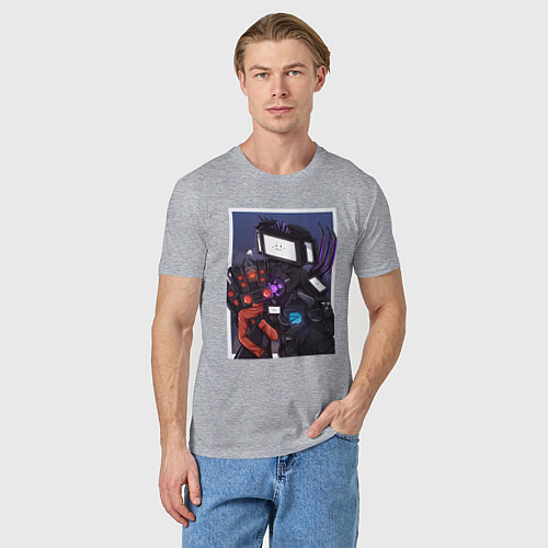Мужская футболка ТВ Мен со Спикерменом и Камераменом / Меланж – фото 3