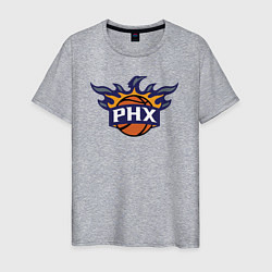 Футболка хлопковая мужская Phoenix Suns fire, цвет: меланж