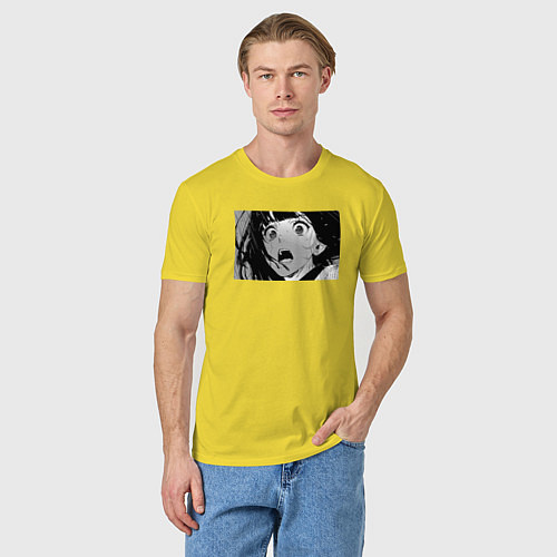 Мужская футболка Портрет плачущей девочки в дождь / Желтый – фото 3