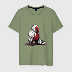 Футболка хлопковая мужская Красный попугай, цвет: авокадо