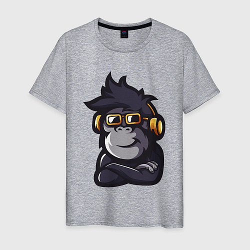 Мужская футболка Music monkey / Меланж – фото 1