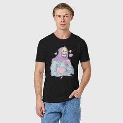 Футболка хлопковая мужская Скелетор с котом, цвет: черный — фото 2