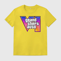 Футболка хлопковая мужская GTA 6 art, цвет: желтый