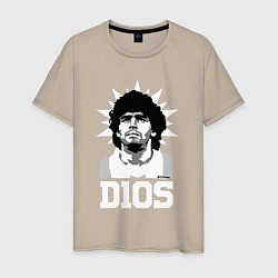 Футболка хлопковая мужская Dios Diego Maradona, цвет: миндальный