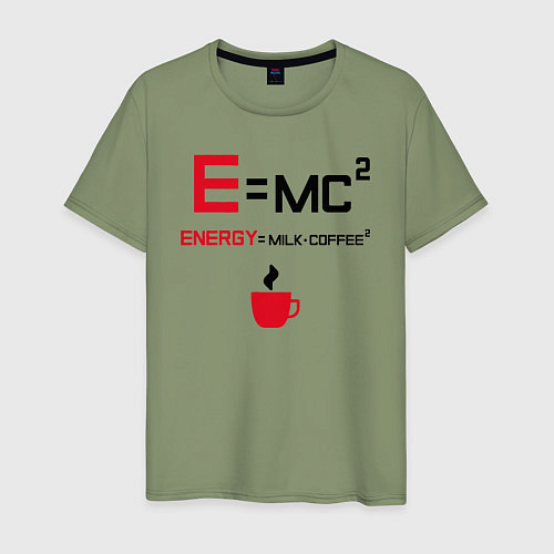 Мужская футболка Формула эквивалентность массы и энергии / Авокадо – фото 1
