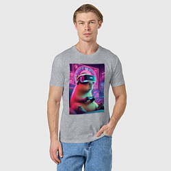 Футболка хлопковая мужская Каппи в виртуальном шлеме, цвет: меланж — фото 2