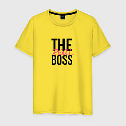 Футболка хлопковая мужская The real boss, цвет: желтый