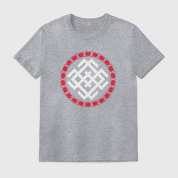 Футболка хлопковая мужская Символ оберег белобога в кольце, цвет: меланж