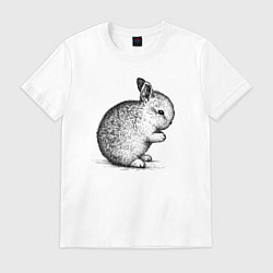 Футболка хлопковая мужская Зайчик маленький, цвет: белый