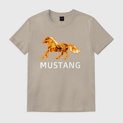 Футболка хлопковая мужская Mustang firely art, цвет: миндальный