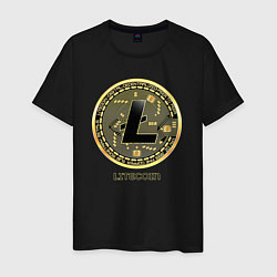 Футболка хлопковая мужская Litecoin крипта, цвет: черный