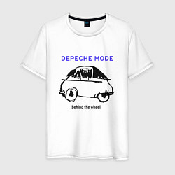 Футболка хлопковая мужская Depeche Mode - Behind the wheel, цвет: белый