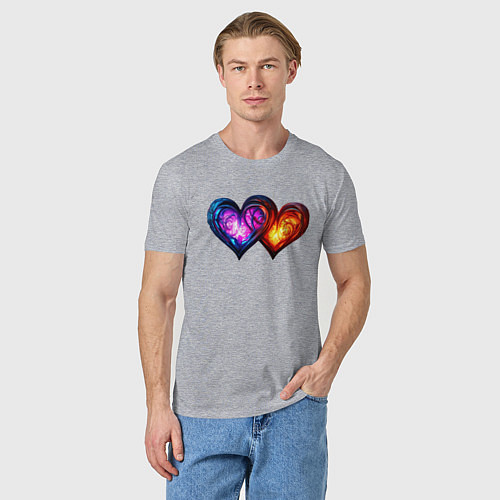 Мужская футболка Горящие сердца / Меланж – фото 3
