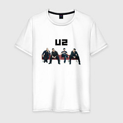 Футболка хлопковая мужская U2 - A band, цвет: белый