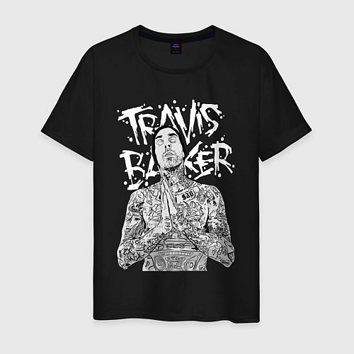 Мужская футболка Travis Barker / Черный – фото 1