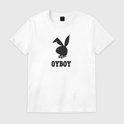 Футболка хлопковая мужская Ой бой, цвет: белый