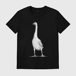 Футболка хлопковая мужская Белый гусак, цвет: черный