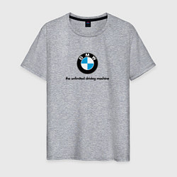 Футболка хлопковая мужская BMW the unlimited driving machine, цвет: меланж