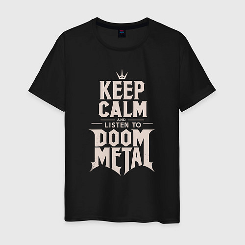 Мужская футболка Слушай дум-метал / Черный – фото 1