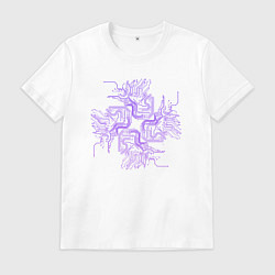 Футболка хлопковая мужская Техно линии электроплаты, цвет: белый