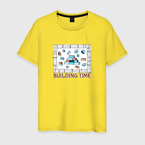 Мужская футболка Время строить / Желтый – фото 1