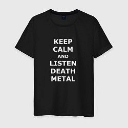 Футболка хлопковая мужская Listen Death Metal, цвет: черный
