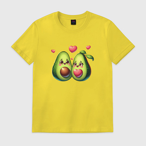 Мужская футболка Авокадо - пара / Желтый – фото 1