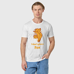 Футболка хлопковая мужская I dont give a fox, цвет: белый — фото 2
