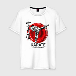Футболка хлопковая мужская Karate Kyokushinkai, цвет: белый