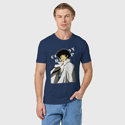 Футболка хлопковая мужская Spike из аниме cowboy bebop, цвет: тёмно-синий — фото 2