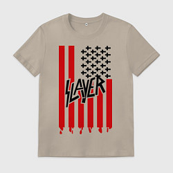 Футболка хлопковая мужская Slayer Flag, цвет: миндальный