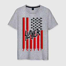 Футболка хлопковая мужская Slayer Flag, цвет: меланж