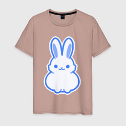 Футболка хлопковая мужская White bunny, цвет: пыльно-розовый