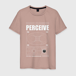 Футболка хлопковая мужская Perceive streetwear, цвет: пыльно-розовый