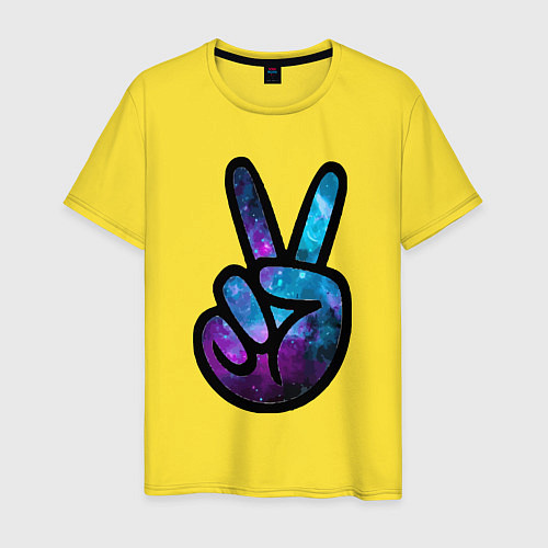 Мужская футболка Space peace / Желтый – фото 1