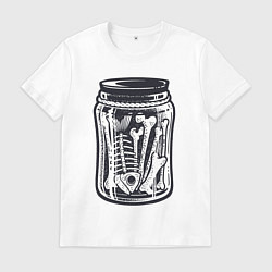 Футболка хлопковая мужская Кости в банке, цвет: белый