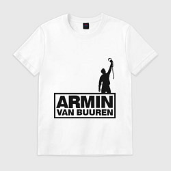 Футболка хлопковая мужская Armin van buuren, цвет: белый