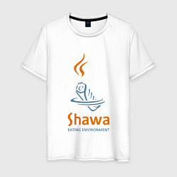 Футболка хлопковая мужская Shawa eating environment, цвет: белый