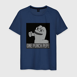 Футболка хлопковая мужская One punch pepe, цвет: тёмно-синий