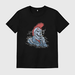 Футболка хлопковая мужская Панк с сигаретой, цвет: черный