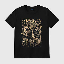 Футболка хлопковая мужская Nirvana Aneurysm, цвет: черный