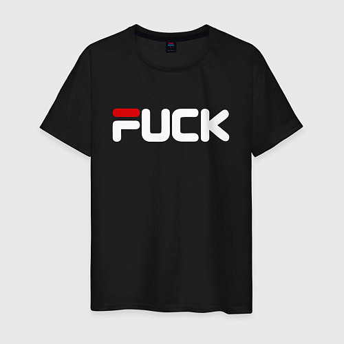 Мужская футболка Fck - brand title / Черный – фото 1