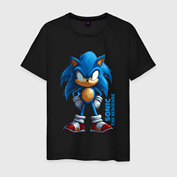 Футболка хлопковая мужская Sonic - poster style, цвет: черный
