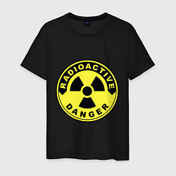 Футболка хлопковая мужская Danger radiation sign, цвет: черный