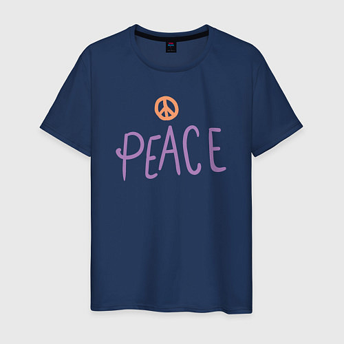 Мужская футболка My peace / Тёмно-синий – фото 1